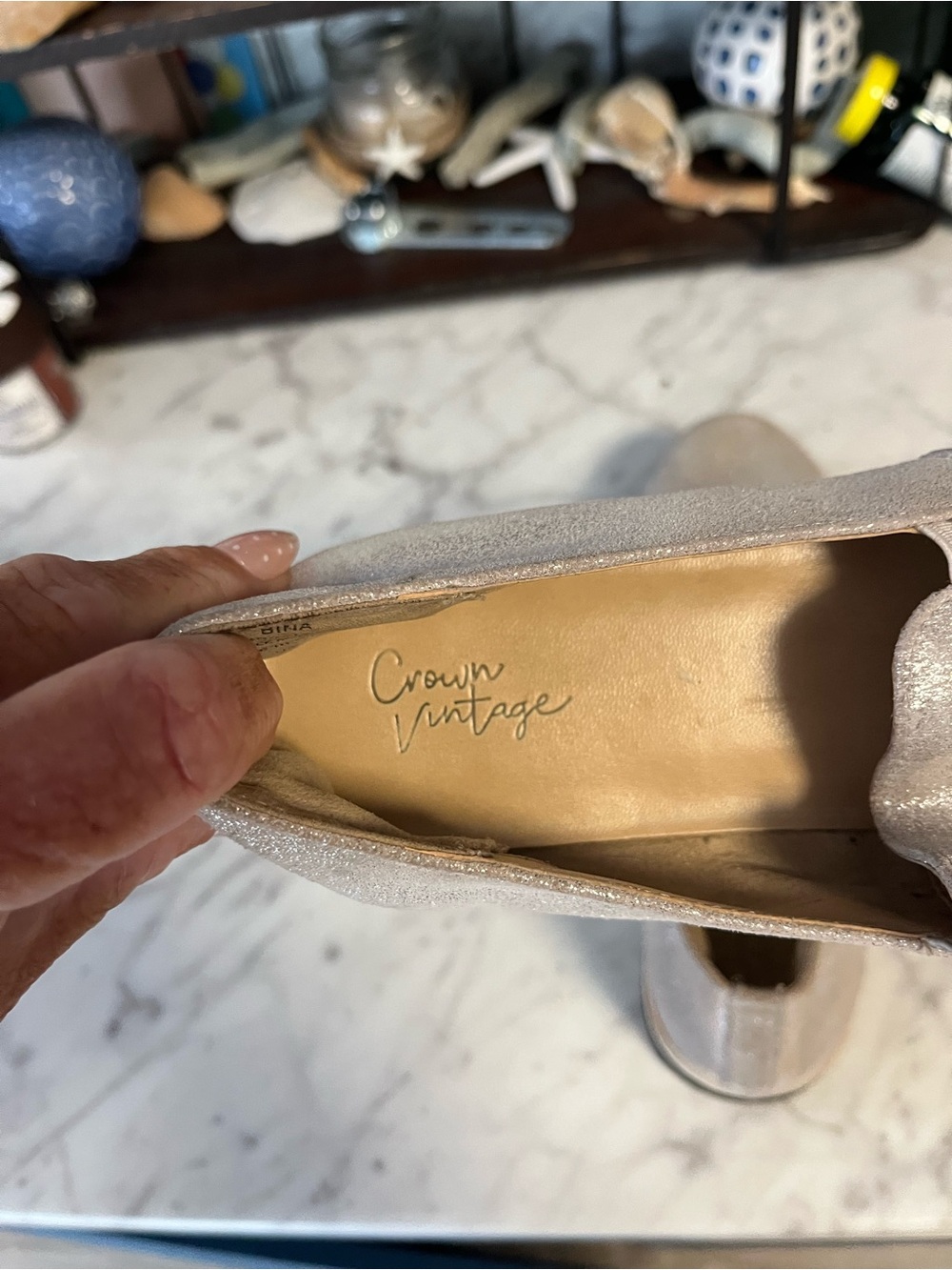 Silver/gold Slip-On Crown Vintage Espadrille Loafers Womens 8 - Picture 5 of 7
